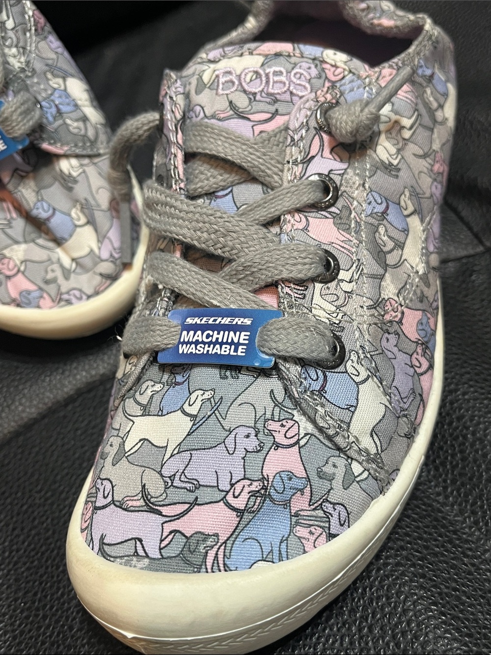 🐾 Skechers BOBS Dog Print Slip-On Sneakers Size 6 | NWT Memory Foam